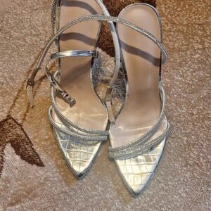 Only Silver Strappy Heels